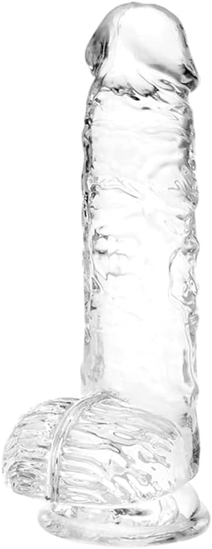 Small Realistic Clear 6 inch Cute Dildo,Adult Sex Toy with Suction Cup Dildo, Suitable for Beginner Women/Men/Gay with Thin and Slim Poke, can be Use for G-spot and Anal