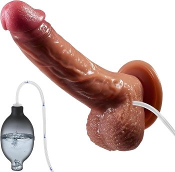 Dildos Squirting Dildo Ejaculating Toy, 8.5inch Realistic Dildos Soft Feel Like Real Skin, Silicone Anal Dildo with Strong Suction Cup for G Spot Anal Play, Adult Sex Toys for Women（ Flesh）