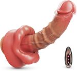 Thrusting dildo vibrator sex toy - 9.25-inch realistic dildo with 8 sliding and 10-degree rotation and heating, suitable for G-spot toys, suction cup, thick silicone adult sex toy, suitable for men and women.