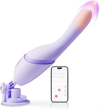 Simulated silicone dick vibrating thrust heating, remotely controlled sucking and licking vibrator toy, with a strong suction cup, freeing your hands WVB72 (purple).