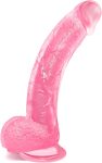 9.25 Inch Realistic Dildo Adult Sex Toys for Women Men, Lifelike G Spot Clitoral Black Huge Dildo with Strong Suction Cup for Hands-Free Play, Flexible  Anal Toys for Lesbian Strap-on G-Spot Dildos