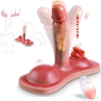 Sex Toy Thrust Vibrator - Ride a realistic dildo with 10 thrusts and 7 vibrations for G-spot stimulation. Suction cup adult sex toy suitable for female couples.